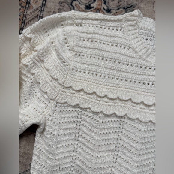 J. Crew Cream Cable-Knit Scoopneck Sweater - Picture 6 of 6